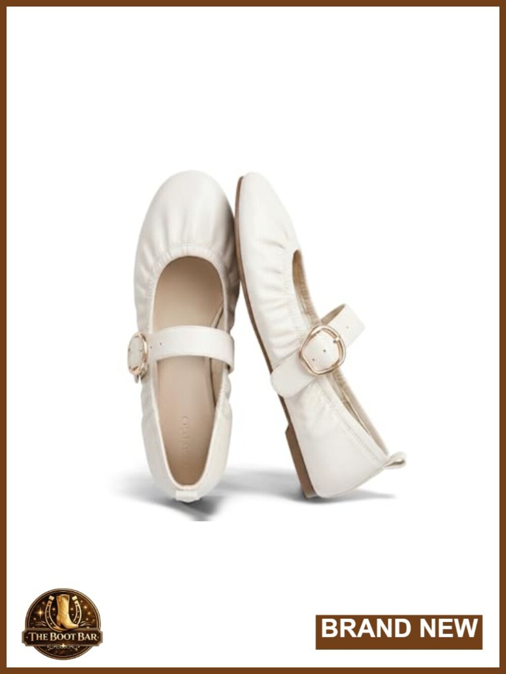 Women's Mary Jane Ballet Flats Faux Leather Slip On Buckle Round Toe Comfort